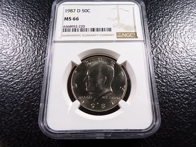 1987-D NGC MS66 KENNEDY HALF DOLLAR. CLICK THE LINK FROM YOUR INVOICE TO PAY... INVOICES ARE 