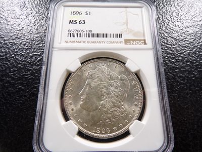 1896 NGC MS63 MORGAN SILVER DOLLAR. CLICK THE LINK FROM YOUR INVOICE TO PAY... INVOICES ARE 