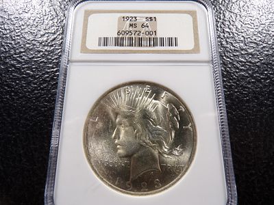 1923 NGC MS64 PEACE SILVER DOLLAR. CLICK THE LINK FROM YOUR INVOICE TO PAY... INVOICES ARE 