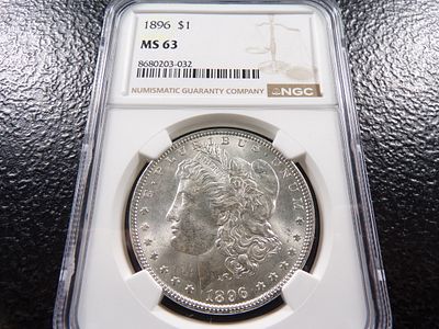 1896 NGC MS63 MORGAN SILVER DOLLAR. CLICK THE LINK FROM YOUR INVOICE TO PAY... INVOICES ARE 