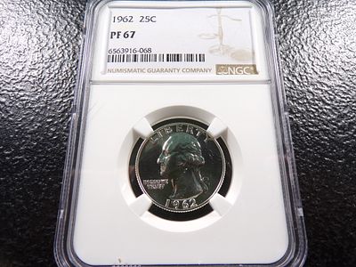 1962 NGC PF67 WASHINGTON SILVER PROOF QUARTER. CLICK THE LINK FROM YOUR INVOICE TO PAY... 