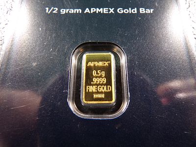 APMEX 1/2 GRAM .9999 FINE GOLD BAR *****1/2 GRAM GOLD*****. CLICK THE LINK FROM YOUR INVOICE TO 