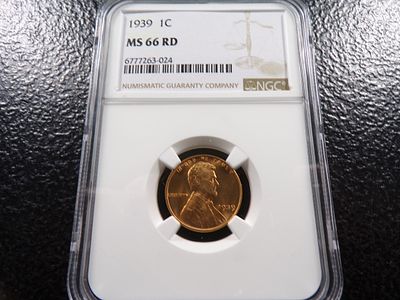 1939 NGC MS66RD LINCOLN WHEAT CENT. CLICK THE LINK FROM YOUR INVOICE TO PAY... INVOICES ARE 