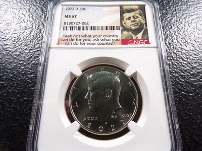 2022-D NGC MS67 KENNEDY HALF DOLLAR. CLICK THE LINK FROM YOUR INVOICE TO PAY... INVOICES ARE 