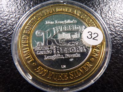 RIVER SIDE RESORT LIMITED EDITION .999 FINE SILVER $10 CASINO GAMING TOKEN. CLICK THE LINK FROM 