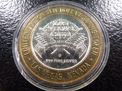 LAS VEGAS CLUB LIMITED EDITION .999 FINE SILVER $10 CASINO GAMING TOKEN. CLICK THE LINK FROM 