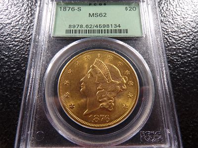 1876-S PCGS MS62 GOLD $20 LIBERTY HEAD EAGLE. CLICK THE LINK FROM YOUR INVOICE TO PAY... 