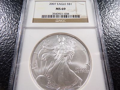 2007 NGC MS69 AMERICAN SILVER EAGLE DOLLAR. CLICK THE LINK FROM YOUR INVOICE TO PAY... INVOICES 