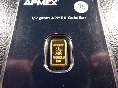 APMEX 1/2 GRAM .9999 FINE GOLD BAR. CLICK THE LINK FROM YOUR INVOICE TO PAY... INVOICES ARE 