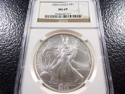 2005 NGC MS69 AMERICAN SILVER EAGLE DOLLAR. CLICK THE LINK FROM YOUR INVOICE TO PAY... INVOICES 