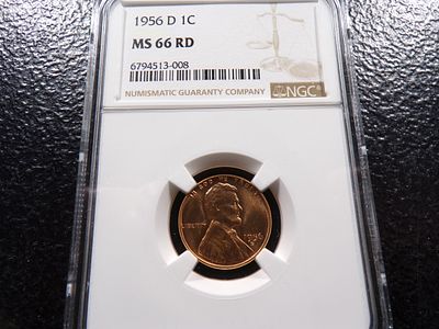 1956-D NGC MS66RD LINCOLN WHEAT CENT. CLICK THE LINK FROM YOUR INVOICE TO PAY... INVOICES ARE 