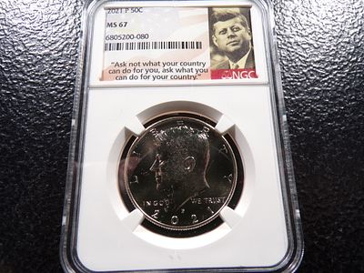 2021-P NGC MS67 KENNEDY HALF DOLLAR. CLICK THE LINK FROM YOUR INVOICE TO PAY... INVOICES ARE 