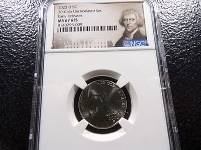 2023-D MS67 6FS JEFFERSON NICKEL. CLICK THE LINK FROM YOUR INVOICE TO PAY... INVOICES ARE 