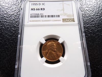 1955-D NGC MS66RD LINCOLN WHEAT CENT. CLICK THE LINK FROM YOUR INVOICE TO PAY... INVOICES ARE 