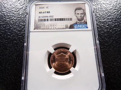 2024 NGC MS67RD LINCOLN SHIELD CENT. CLICK THE LINK FROM YOUR INVOICE TO PAY... INVOICES ARE 