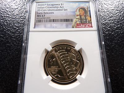 2024-P NGC MS67 INDIAN CITIZENSHIP ACT SACAGAWEA DOLLAR. CLICK THE LINK FROM YOUR INVOICE TO 
