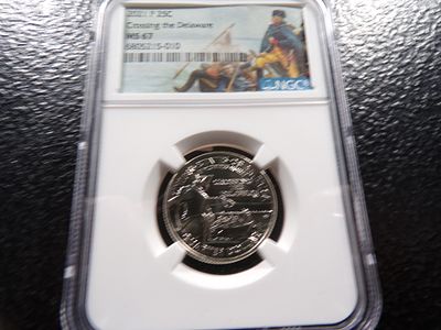 2021-P NGC MS67 CROSSING THE DELEWARE QUARTR. CLICK THE LINK FROM YOUR INVOICE TO PAY... 