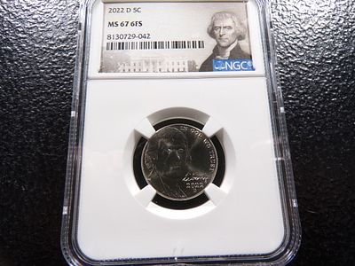 2022-D NGC MS67 6FS JEFFERSON NICKEL. CLICK THE LINK FROM YOUR INVOICE TO PAY... INVOICES ARE 
