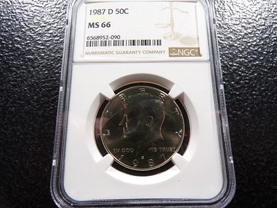 1987-D NGC MS66 KENNEDY HALF DOLLAR. CLICK THE LINK FROM YOUR INVOICE TO PAY... INVOICES ARE 