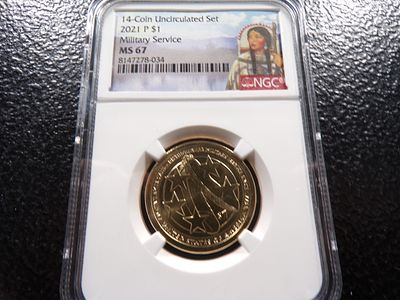 2021-P NGC MS67 MILITARY SERVICE SACAGAWEA DOLLAR. CLICK THE LINK FROM YOUR INVOICE TO PAY... 