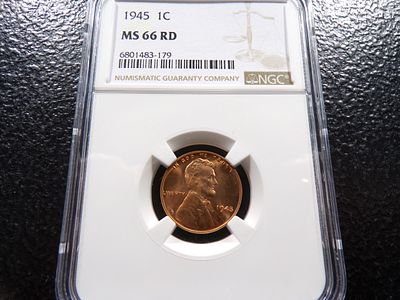 1945 NGC MS66RD LINCOLN WHEAT CENT. CLICK THE LINK FROM YOUR INVOICE TO PAY... INVOICES ARE 