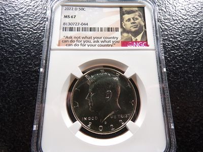 2022-D NGC MS67 KENNEDY HALF DOLLAR. CLICK THE LINK FROM YOUR INVOICE TO PAY... INVOICES ARE 