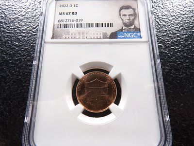 2022-D NGC MS67RD LINCOLN SHIELD CENT. CLICK THE LINK FROM YOUR INVOICE TO PAY... INVOICES ARE 