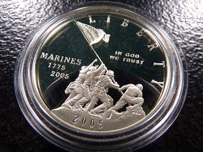 2005-P MARINES SEMPER FIDELIS COMMEM. SILVER PROOF DOLLAR. CLICK THE LINK FROM YOUR INVOICE TO 