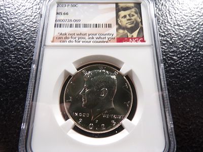 2023-P NGC MS66 KENNEDY HALF DOLLAR. CLICK THE LINK FROM YOUR INVOICE TO PAY... INVOICES ARE 