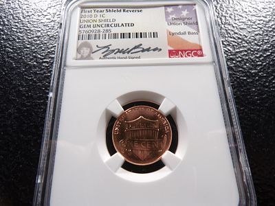 2010-D NGC GEM UNC. FIRST YEAR UNION SHIELD REVERSE LINCOLN SIGNED CENT. CLICK THE LINK FROM 