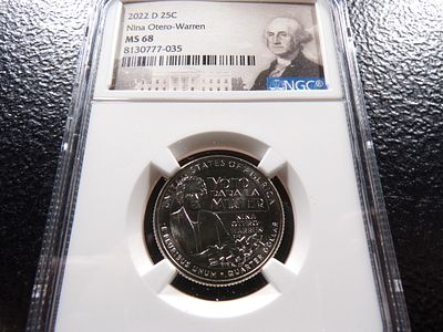 2022-D NGC MS68 NINA OTERO-WARREN QUARTER. CLICK THE LINK FROM YOUR INVOICE TO PAY... INVOICES 