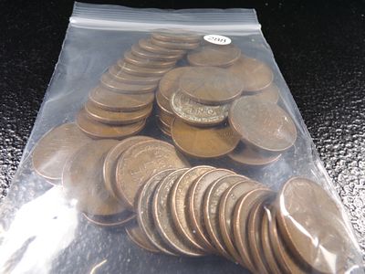 BAG OF 50 LINCOLN WHEAT CENTS MIX OF DATES. CLICK THE LINK FROM YOUR INVOICE TO PAY... INVOICES 