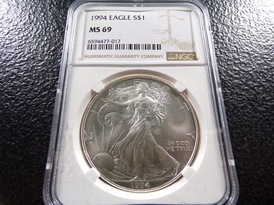 1994 NGC MS69 AMERICAN SILVER EAGLE DOLLAR. CLICK THE LINK FROM YOUR INVOICE TO PAY... INVOICES 
