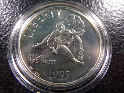 1995-P WOUNDED SOLDIER COMMEM. SILVER DOLLAR. CLICK THE LINK FROM YOUR INVOICE TO PAY... 