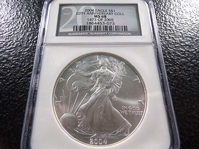 2004 NGC MS68 AMERICAN SILVER EAGLE DOLLAR. CLICK THE LINK FROM YOUR INVOICE TO PAY... INVOICES 