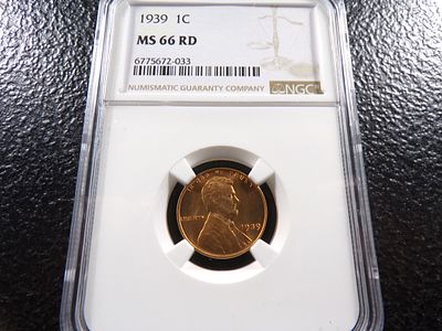1939 NGC MS66RD LINCOLN WHEAT CENT. CLICK THE LINK FROM YOUR INVOICE TO PAY... INVOICES ARE 