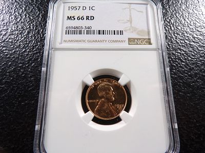 1957-D NGC MS66RD LINCOLN WHEAT CENT. CLICK THE LINK FROM YOUR INVOICE TO PAY... INVOICES ARE 