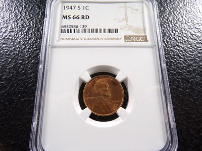 1947-S NGC MS66RD LINCOLN WHEAT CENT. CLICK THE LINK FROM YOUR INVOICE TO PAY... INVOICES ARE 