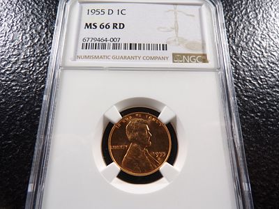 1955-D NGC MS66RD LINCOLN WHEAT CENT. CLICK THE LINK FROM YOUR INVOICE TO PAY... INVOICES ARE 