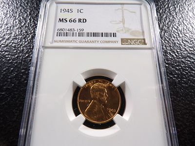 1945 NGC MS66RD LINCOLN WHEAT CENT. CLICK THE LINK FROM YOUR INVOICE TO PAY... INVOICES ARE 