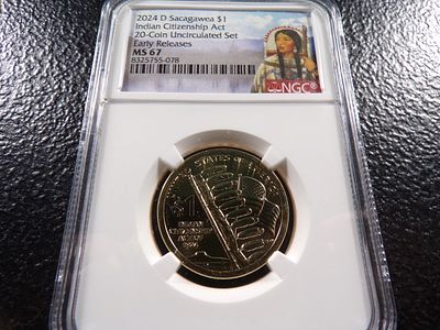 2024 NGC MS67 INDIAN CITIZENSHIP ACT SACAGAWEA DOLLAR. CLICK THE LINK FROM YOUR INVOICE TO 
