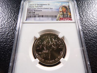 2023-D NGC MS68 MARIA TALLCHIEF SACAGAWEA DOLLAR. CLICK THE LINK FROM YOUR INVOICE TO PAY... 