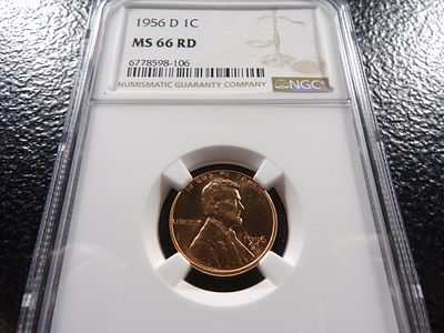 1956-D NGC MS66RD LINCOLN WHEAT CENT. CLICK THE LINK FROM YOUR INVOICE TO PAY... INVOICES ARE 