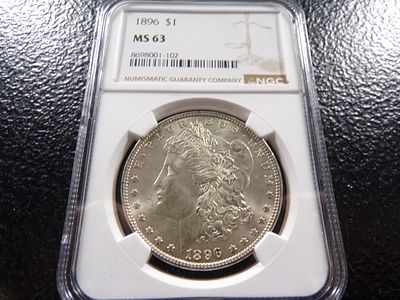 1896 NGC MS63 MORGAN SILVER DOLLAR. CLICK THE LINK FROM YOUR INVOICE TO PAY... INVOICES ARE 