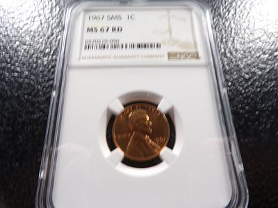 1967 SMS NGC MS67RD LINCOLN CENT. CLICK THE LINK FROM YOUR INVOICE TO PAY... INVOICES ARE 