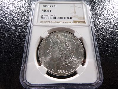 1883-O NGC MS63 MORGAN SILVER DOLLAR. CLICK THE LINK FROM YOUR INVOICE TO PAY... INVOICES ARE 