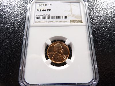 1957-D NGC MS66RD LINCOLN WHEAT CENT. CLICK THE LINK FROM YOUR INVOICE TO PAY... INVOICES ARE 