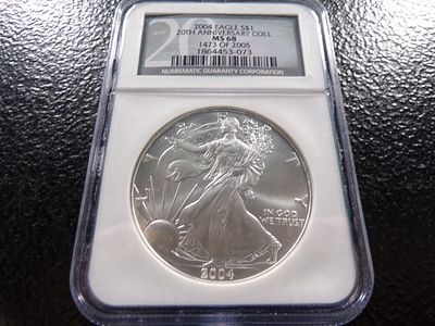 2004 NGC MS68 AMERICAN SILVER EAGLE DOLLAR. CLICK THE LINK FROM YOUR INVOICE TO PAY... INVOICES 