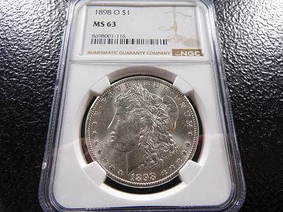1898-O NGC MS63 MORGAN SILVER DOLLAR. CLICK THE LINK FROM YOUR INVOICE TO PAY... INVOICES ARE 