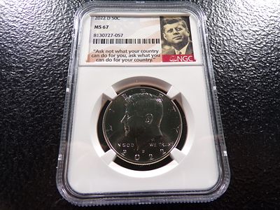 2022-D NGC MS67 KENNEDY HALF DOLLAR. CLICK THE LINK FROM YOUR INVOICE TO PAY... INVOICES ARE 